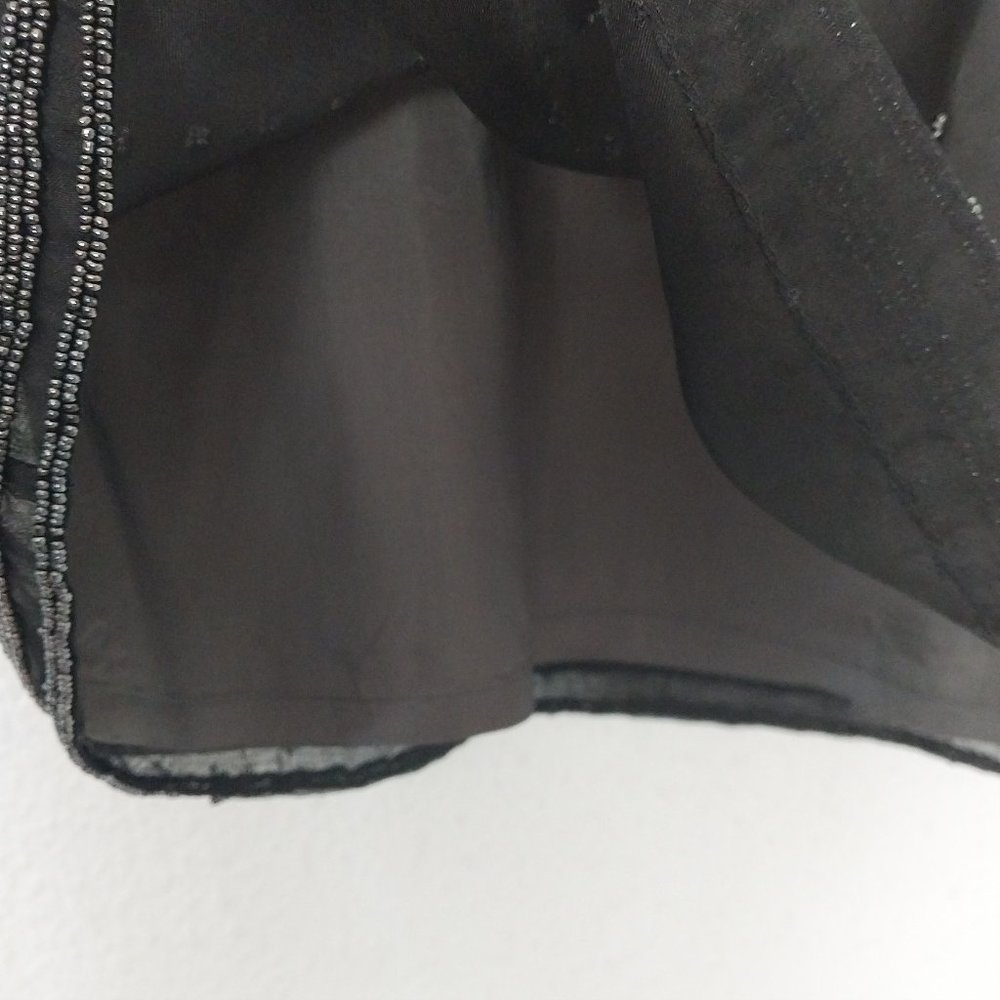 J. Crew Black Silk Mini Skirt with Black Beading Detail - Picture 7 of 8